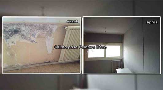 Problème humidité peinture anti-moisissure le mur salle de bain